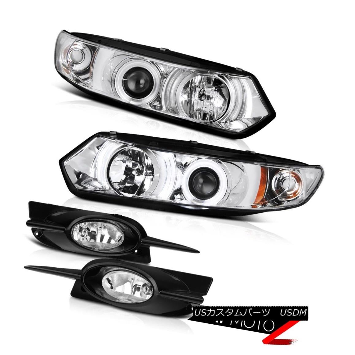 ヘッドライト 09-11 Honda Civic Coupe SI Crystal Halo CCFL Projector Headlamps Bumper Foglight 09-11ホンダシビッククーペSIクリスタルハローCCFLプロジェクターヘッドランプバンパーフォグライト 【並行輸入品】