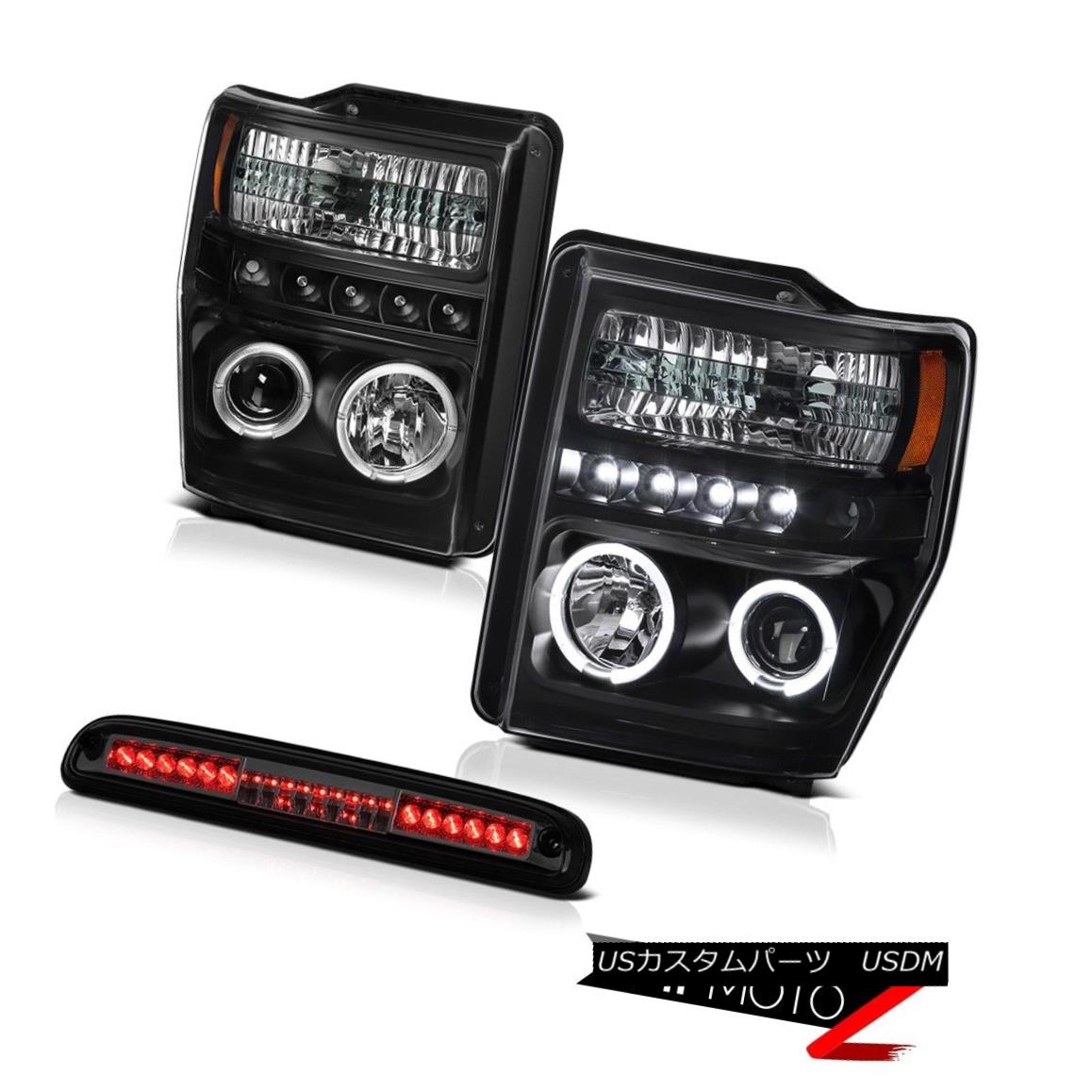 ヘッドライト 2008-2010 F250 F350 F450 FLariat Halo Headlight Smoke Third Brake LED Tail Light 2008-2010 F250 F350 F450 FLariat HaloヘッドライトスモークサードブレーキLEDテールライト 【並行輸入品】