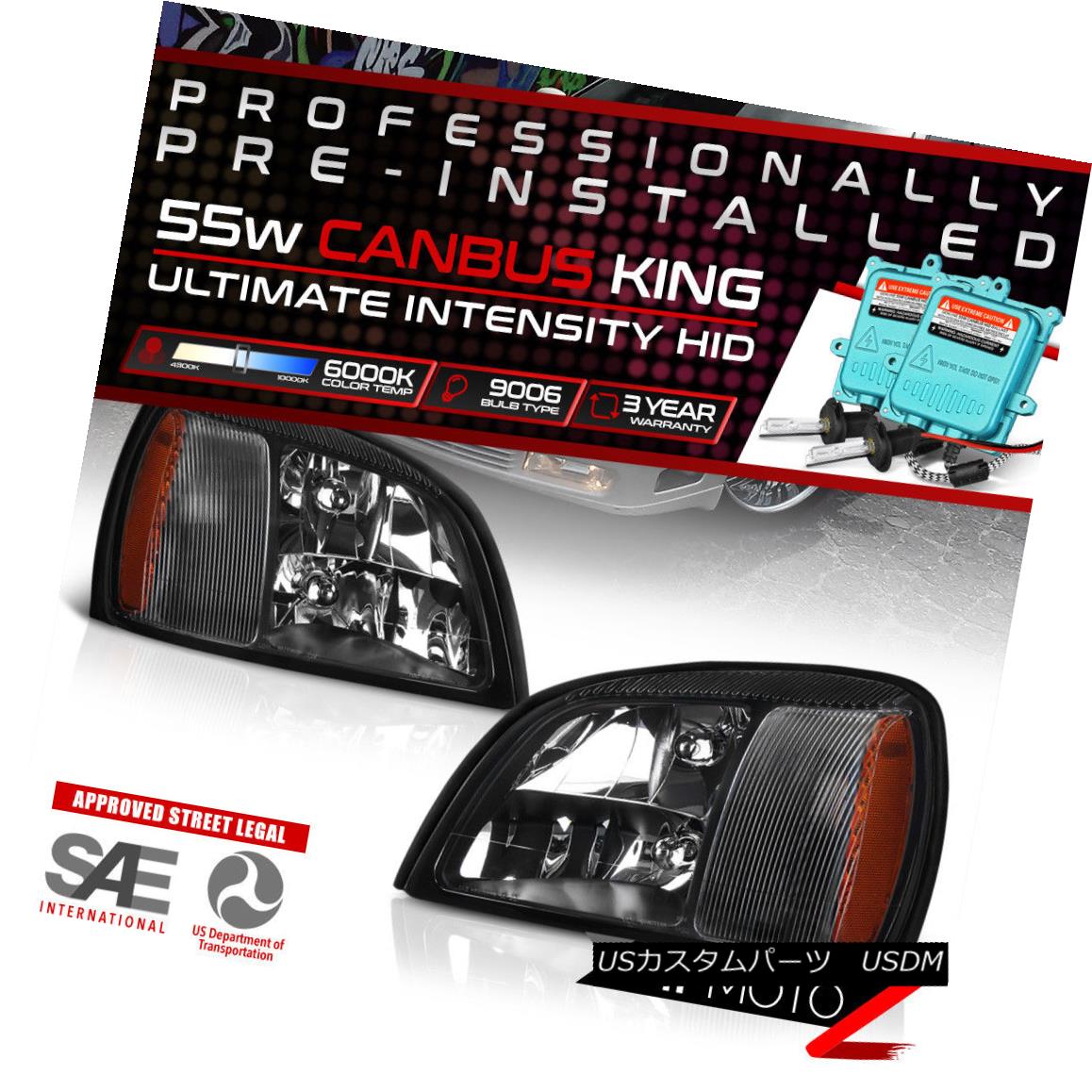 ヘッドライト !55W HID Built-In! 00-05 Cadillac DeVille Black Replacement Headlight Assembly ！55W HID内蔵！ 00-05キャデラックDeVilleブラック交換ヘッドライトアセンブリ 【並行輸入品】