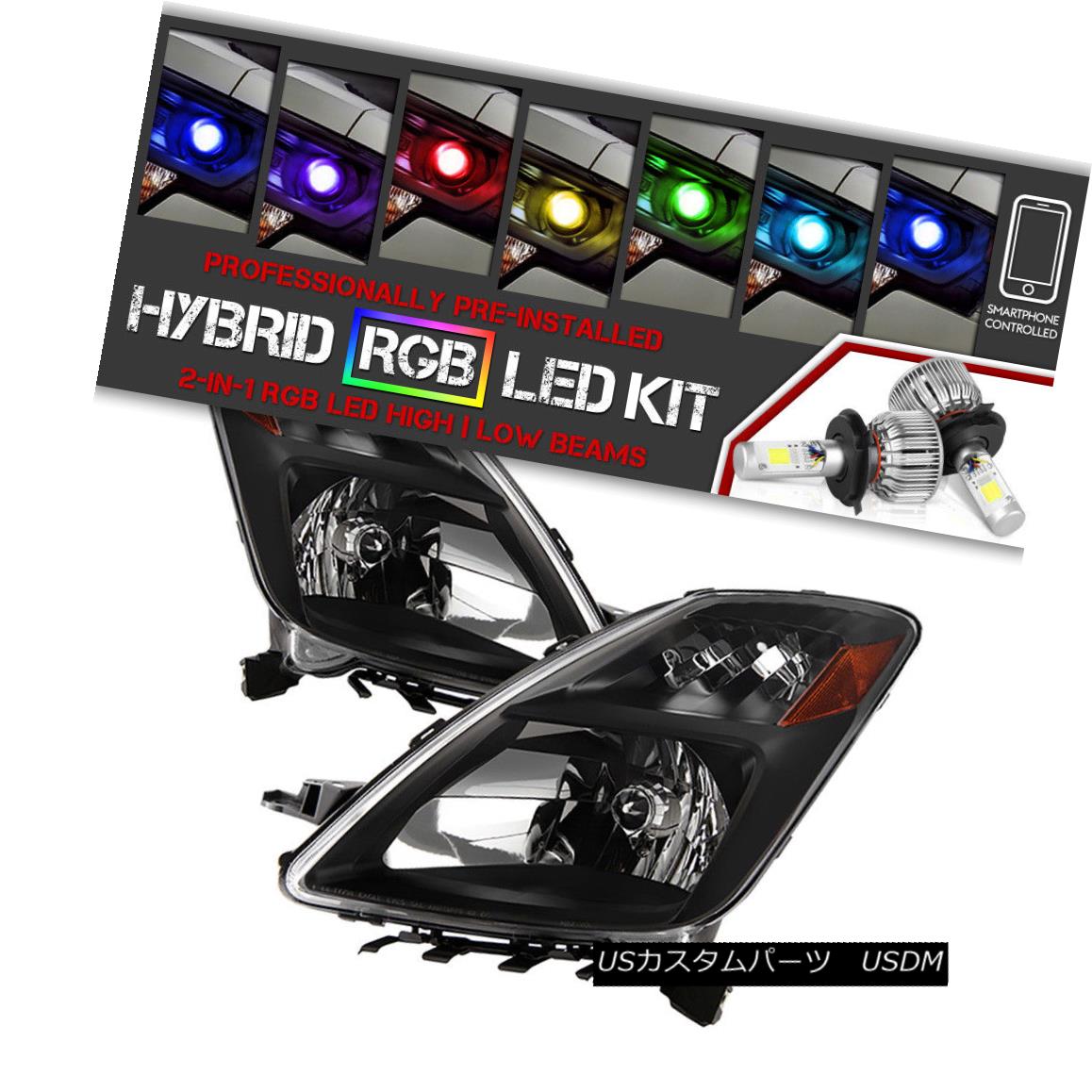 ヘッドライト [Bluetooth RGB LED Bulbs]04-05 Toyota Prius Black Replacement Headlight Assembly [ブルートゥースRGB LED電球] 04-05トヨタプリウスブラック交換ヘッドライトアセンブリ 【並行輸入品】