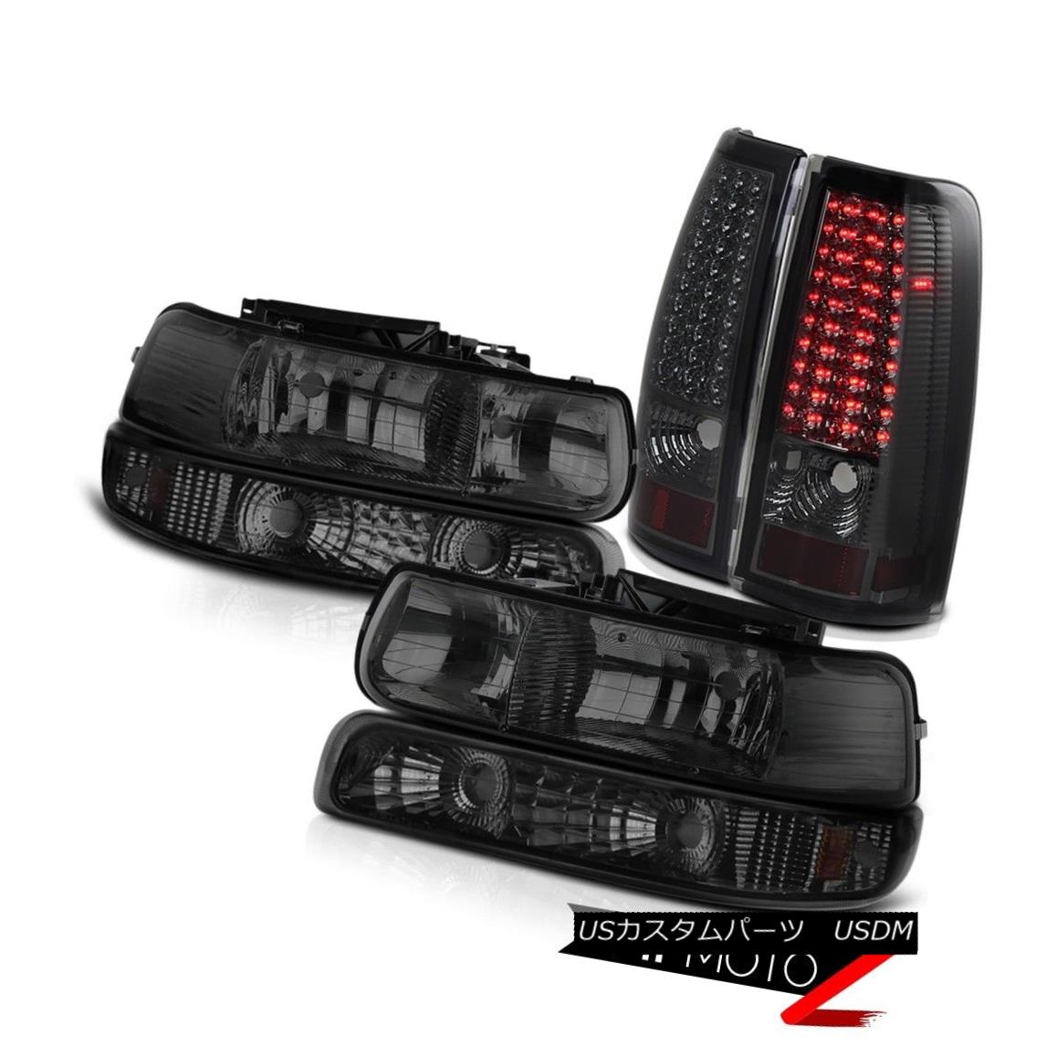 ヘッドライト 99 00 01 02 Chevy Silverado WT Base Left Right Smoke Headlights LED Taillights 99 00 01 02シボレーシルバラードWTベース左スモークヘッドライトLEDテールライト 【並行輸入品】
