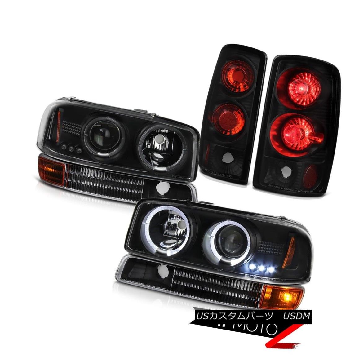 ヘッドライト 2000-2006 Yukon Dual Halo Headlights Black Signal Bumper Signal Rear Tail Lights 2000-2006ユーコンデュアルヘイローヘッドライトブラック信号バンパーシグナルリアテールライト 【並行輸入品】