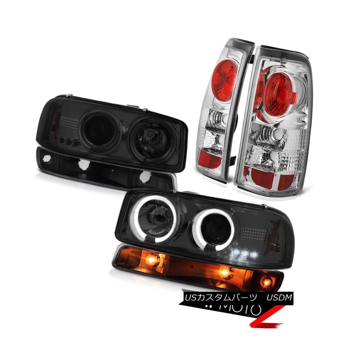 ヘッドライト 99-02 Sierra C3 Euro clear tail lights parking lamp smoked projector headlamps 99-02シエラC3ユーロクリアテールライトパーキングランプスモークプロジェクターヘッドランプ 【並行輸入品】