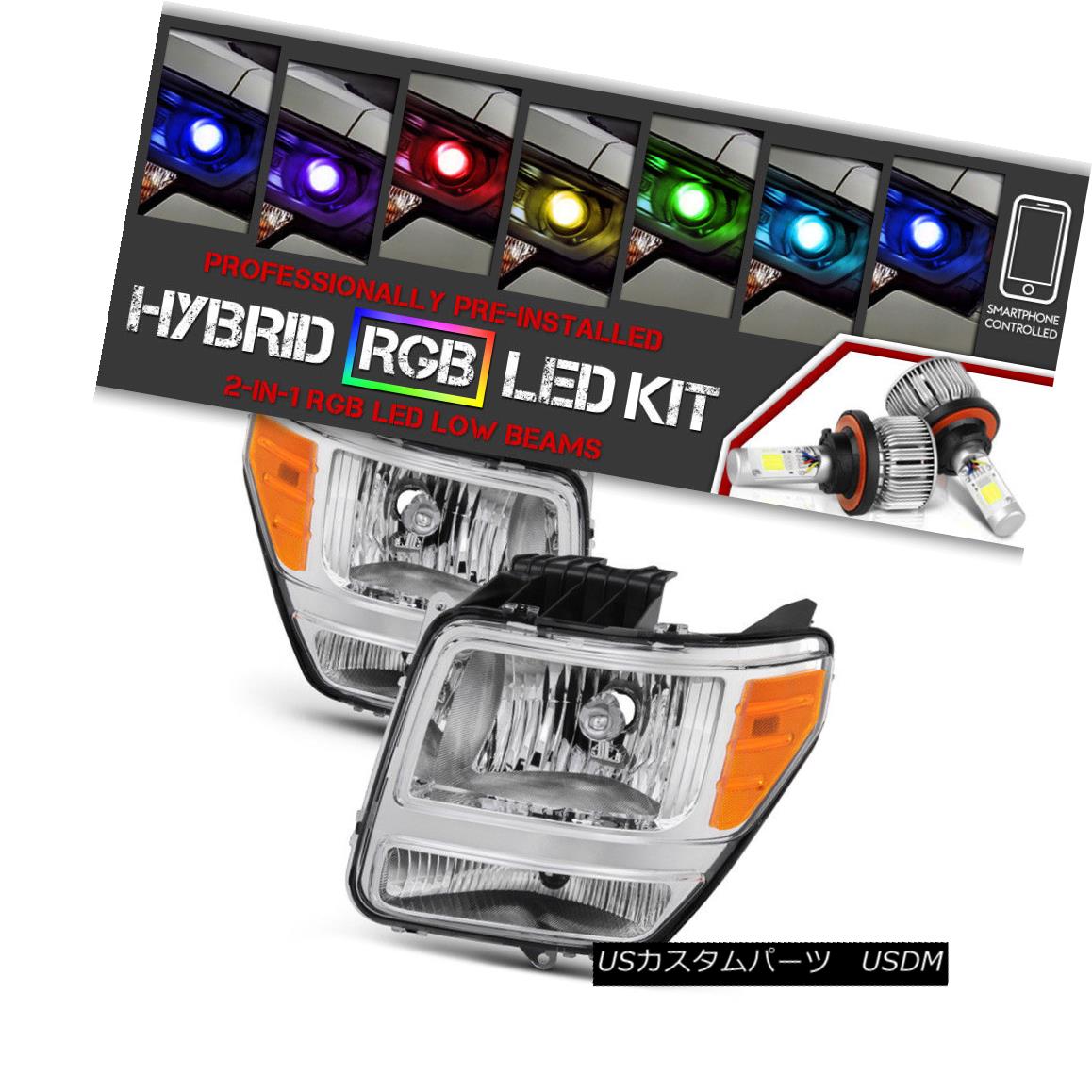 ヘッドライト [RAINBOW LED LOW BEAM] {FACTORY STYLE} 2007-2011 Dodge Nitro Chrome Headlamp SET [RAINBOW LED LOW BEAM] {ファクトリースタイル} 2007-2011 Dodge Nitro Chrome Headlamp SET 【並行輸入品】