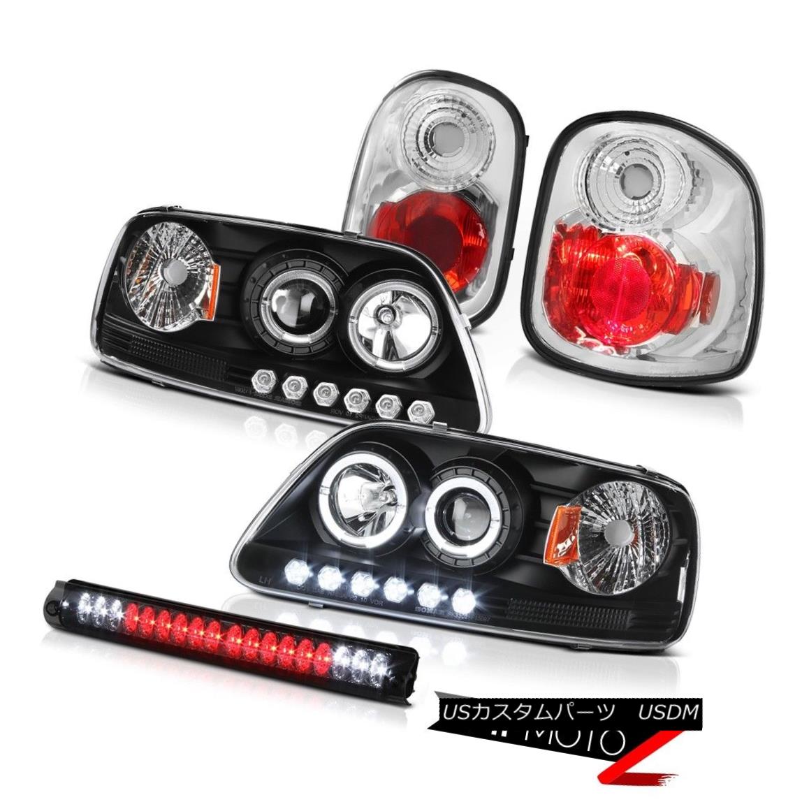 ヘッドライト Halo LED Headlights Rear Tail Lights Smoke 3rd Brake 97-00 F150 Flareside Lariat Halo LEDヘッドライトリアテールライトスモーク3rdブレーキ97-00 F150 Flareside Lariat 【並行輸入品】