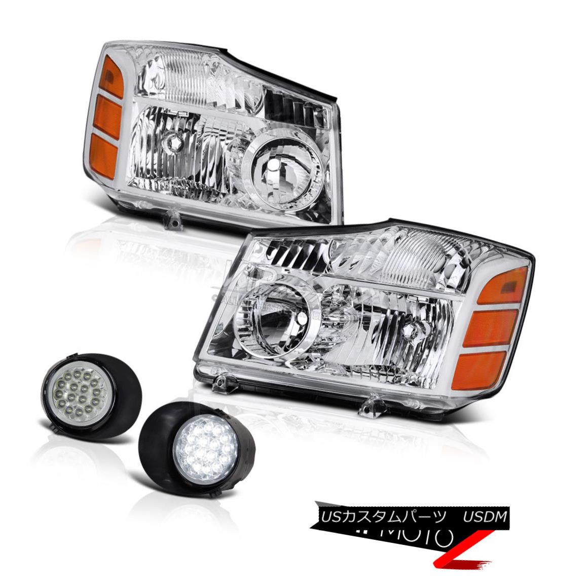 ヘッドライト For 2004-2015 Titan [FACTORY STYLE} Replacement Headlamp LH+RH Fog Light Lamp 2004年?2015年Titan [FACTORY STYLE]交換用ヘッドランプLH + RHフォグライトランプ 【並行輸入品】