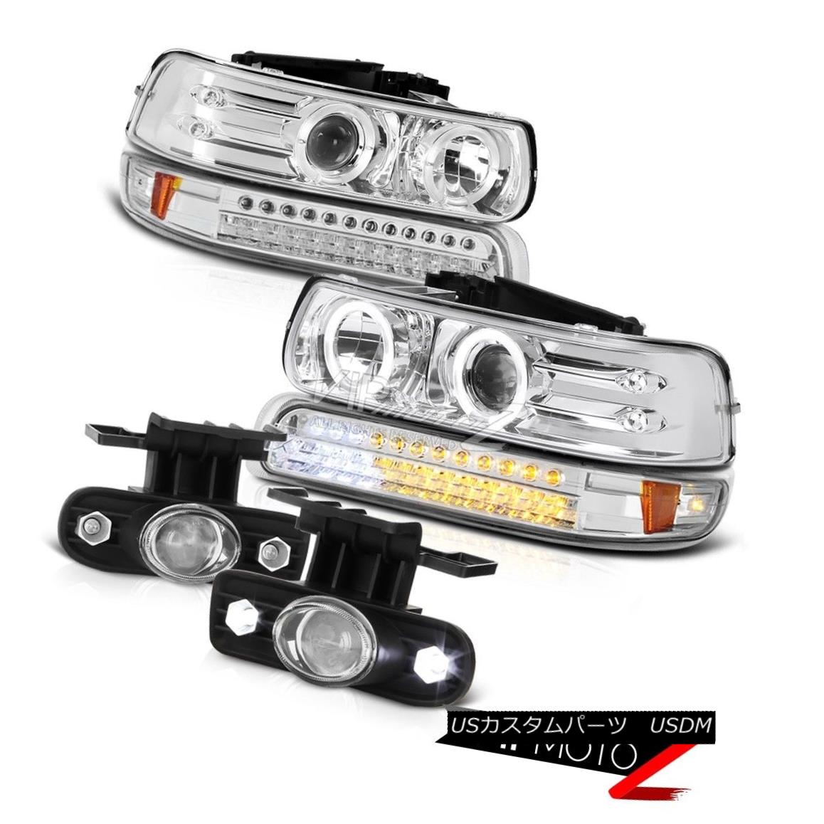 ヘッドライト 99-02 Silverado CCFL Halo Headlight Crystal LED Bumper Switch Relay Foglight 99-02 Silverado CCFL HaloヘッドライトクリスタルLEDバンパースイッチリレーFoglight 【並行輸入品】