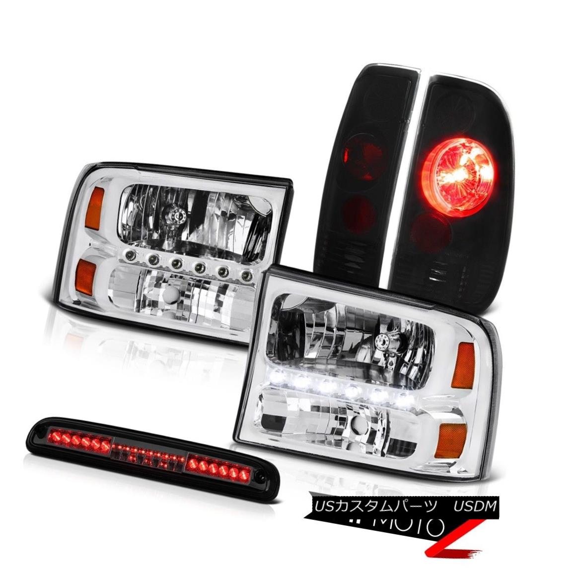ヘッドライト 99-04 F250 6.8L Chrome Headlights Sinister Black TailLight Smoke Third Brake LED 99-04 F250 6.8LクロームヘッドライトSinister BlackテールライトSmoke Third Brake LED 【並行輸入品】