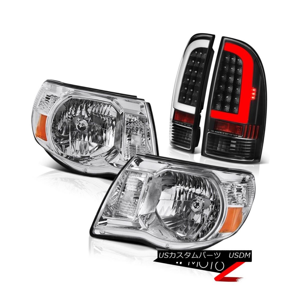 ヘッドライト 05-11 Toyota Tacoma Neon Tube Tail Clear Chrome Head Lights Replacement LH+RH 05-11トヨタタコマネオンチューブテールクリアクロームヘッドライト交換LH + RH 【並行輸入品】