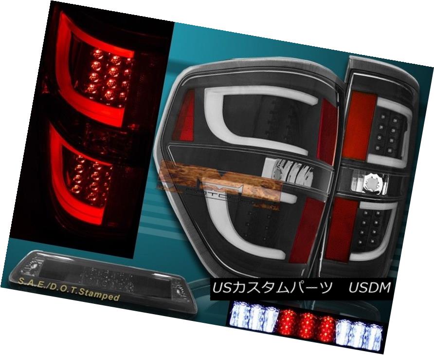 テールライト 09-14 Ford F150 XL XLT STX Black Housing LED Tail Lights G2 + 3rd Brake Light 09-14フォードF150 XL XLT STXブラックハウジングLEDテールライトG2 + 3rdブレーキライト 【並行輸入品】
