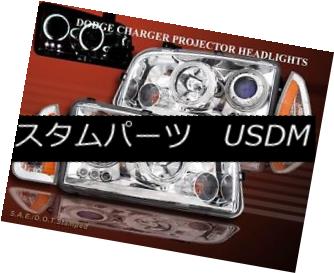 テールライト 2006 - 2010 DODGE CHARGER TWO CCFL HALO LED PROJECTOR HEADLIGHTS + CORNER LIGHTS 2006年 - 2010年ドッジチャージャー2 CCFLハローLEDプロジェクターヘッドライト+コーナーライト 【並行輸入品】