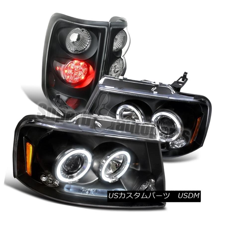 テールライト 2004-2008 Ford F150 Black Halo Projector LED Headlights+Brake Tail LED Lamps 2004-2008 Ford F150 Black HaloプロジェクターLEDヘッドライト+ Bra keテールLEDランプ 【並行輸入品】