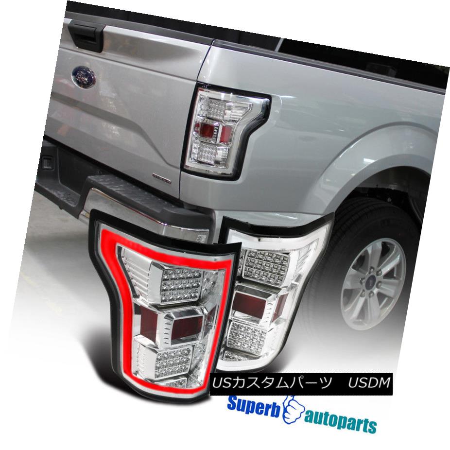 テールライト Clear Full LED Lamp Bar Rear Brake Tail Lights 15-17 Ford F150 Replacement Pair クリアフルLEDランプバーリアブレーキテールライト15-17 Ford F150交換ペア 【並行輸入品】