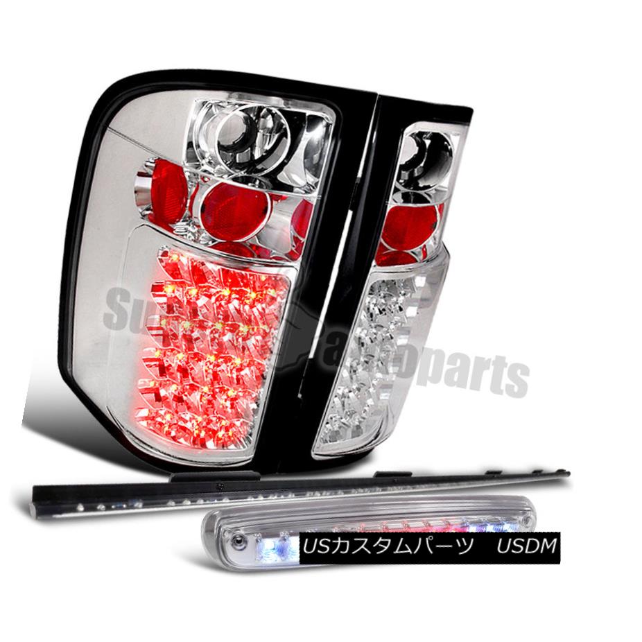 テールライト 2007-2012 Chevy Silverado Chrome LED Tail Lights+3rd Brake Lamp+60\