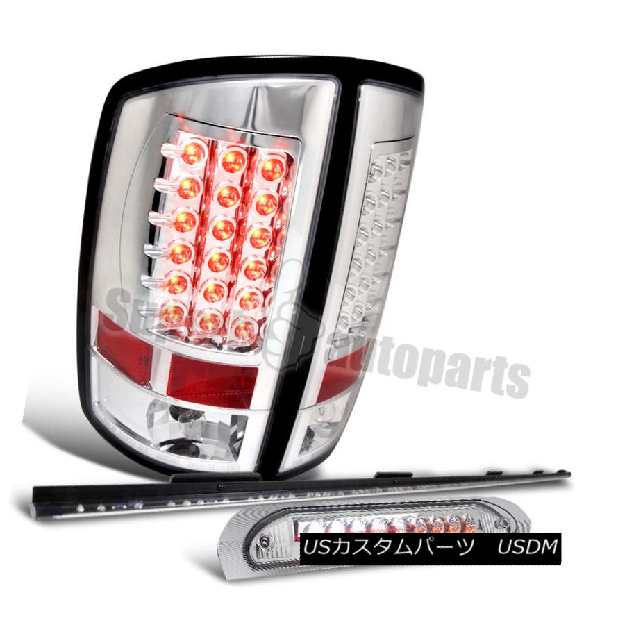 テールライト 2002-2006 Dodge Ram Chrome LED Tail Lights+3rd Brake Lamp+60\