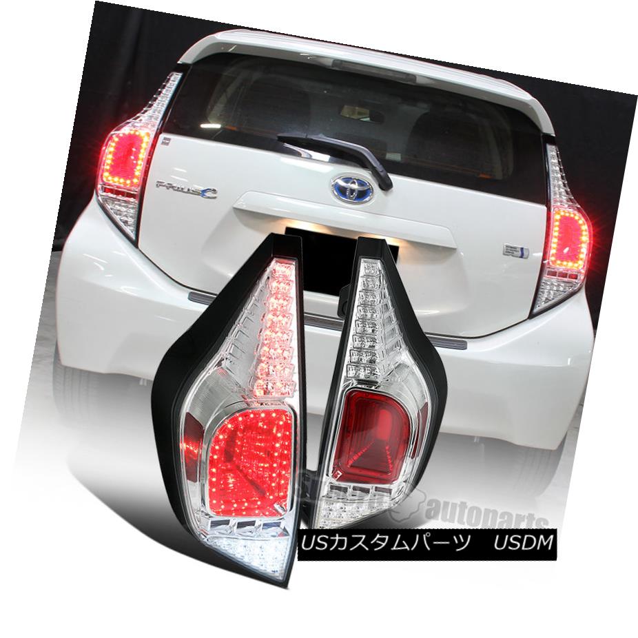 テールライト 2012-2014 Toyota Prius C Full LED Rear Tail Brake Lights Chrome/ Clear 2012年?2014年Toyota Prius CフルLEDリアテールブレーキライトクローム/クリア 【並行輸入品】