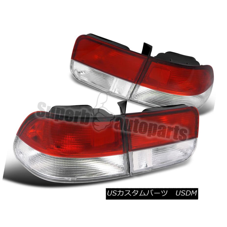 テールライト For 1996-2000 Honda Civic 2dr Coupe JDM Tail Lights Brake Lamps Red/Clear 1996-2000ホンダシビック2drクーペJDMテールライトブレーキランプレッド/クリア 【並行輸入品】