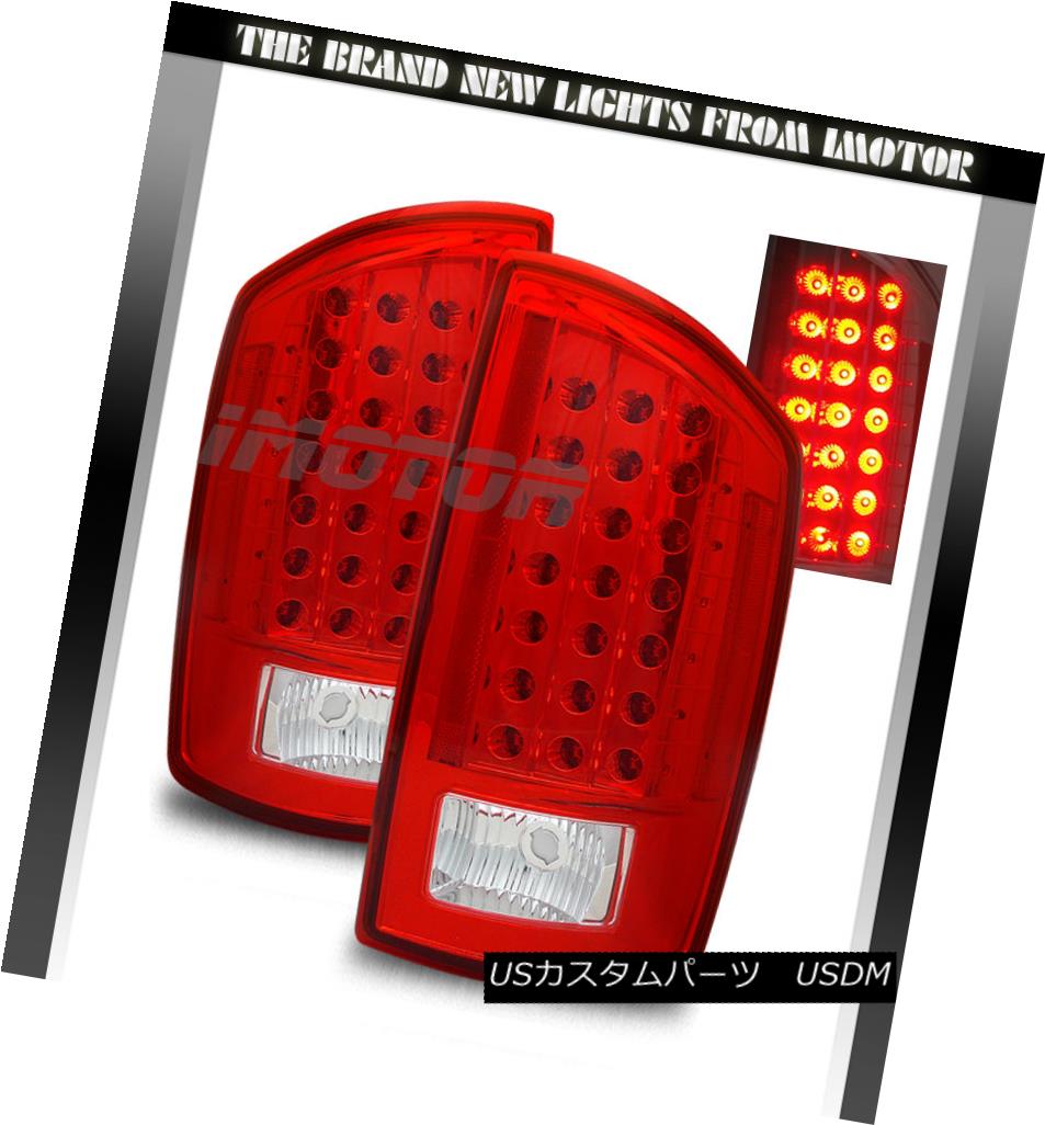 テールライト 2007 2008 2009 Dodge Ram 1500/2500/3500 Red Clear LED Rear Brake Tail Lights Set 2007 2008 2009 Dodge Ram 1500/2500/3500レッドクリアLEDリアブレーキテールライトセット 【並行輸入品】