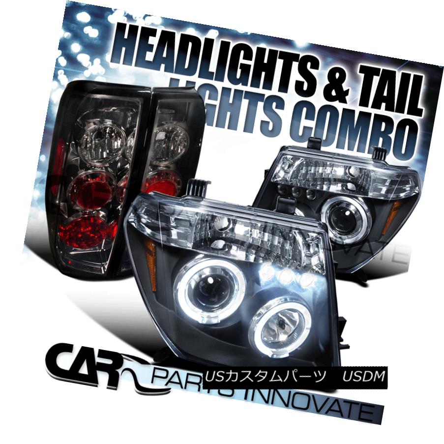 テールライト Fit 2005-2008 Frontier Black Halo LED Projector Headlights+Smoke Tail Brake Lamp 2005-2008フロンティアブラックハローLEDプロジェクターヘッドライト+スモット keテールブレーキランプ 【並行輸入品】