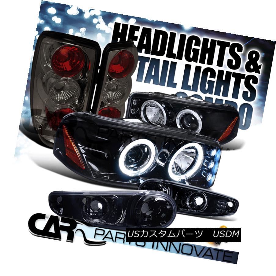 テールライト 01-06 Yukon Denali Glossy Black Halo Projector Head Bumper Light+Smoke Tail Lamp 01-06ユーコンデナリ光沢ブラックハロープロジェクターヘッドバンパーライト+煙テールランプ 【並行輸入品】