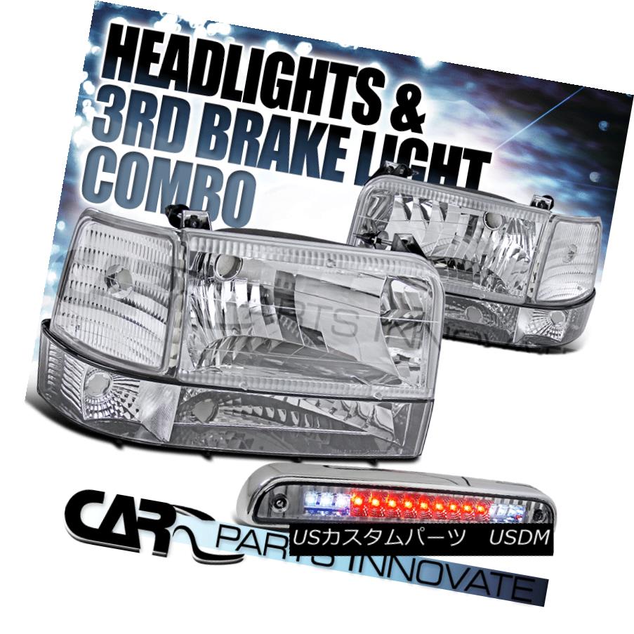 テールライト 92-96 F150/250/350 Bronco Chrome Headlights+Bumper+Corner+LED 3rd Brake Lamp 92-96 F150 / 250/350ブロンコクロームヘッドライト+ブール +コーナー+ LED第3ブレーキランプ 【並行輸入品】