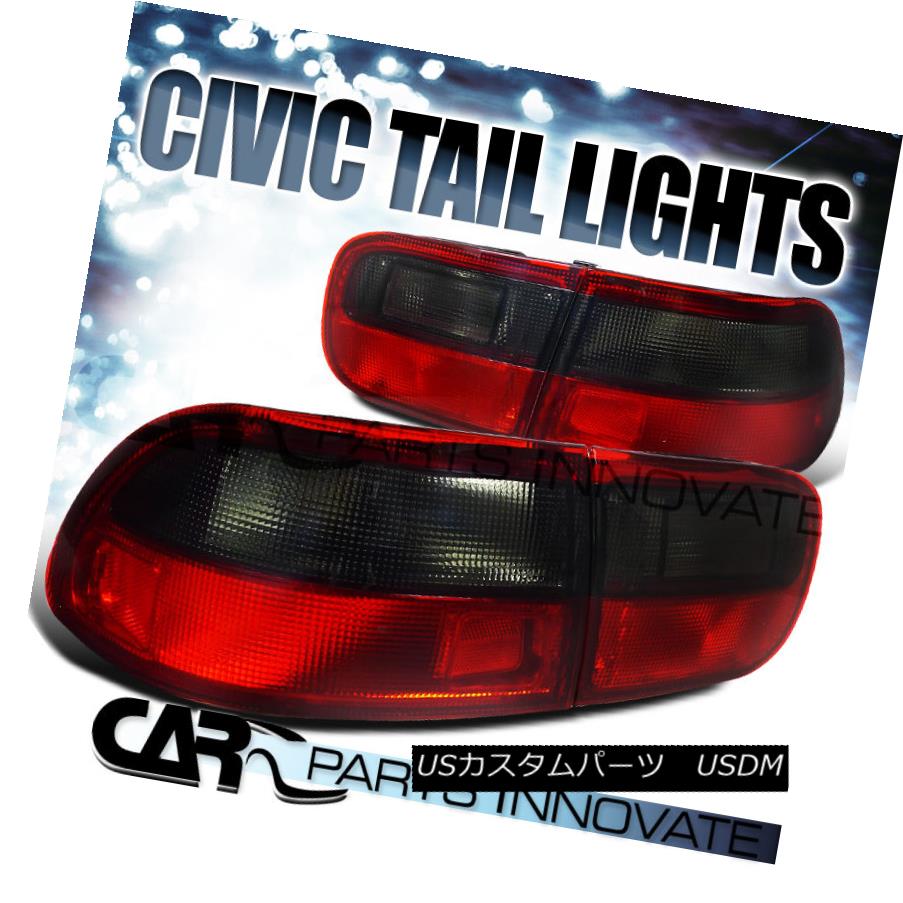 テールライト Honda ライト ランプ Smoke Red パーツ Civic Tail ホンダ用92 95シビック2 Honda 車用品 バイク用品 Stop For Lights パーツ 車用品 Brake Rear 2 4dr Lamp 92 95 テールライト