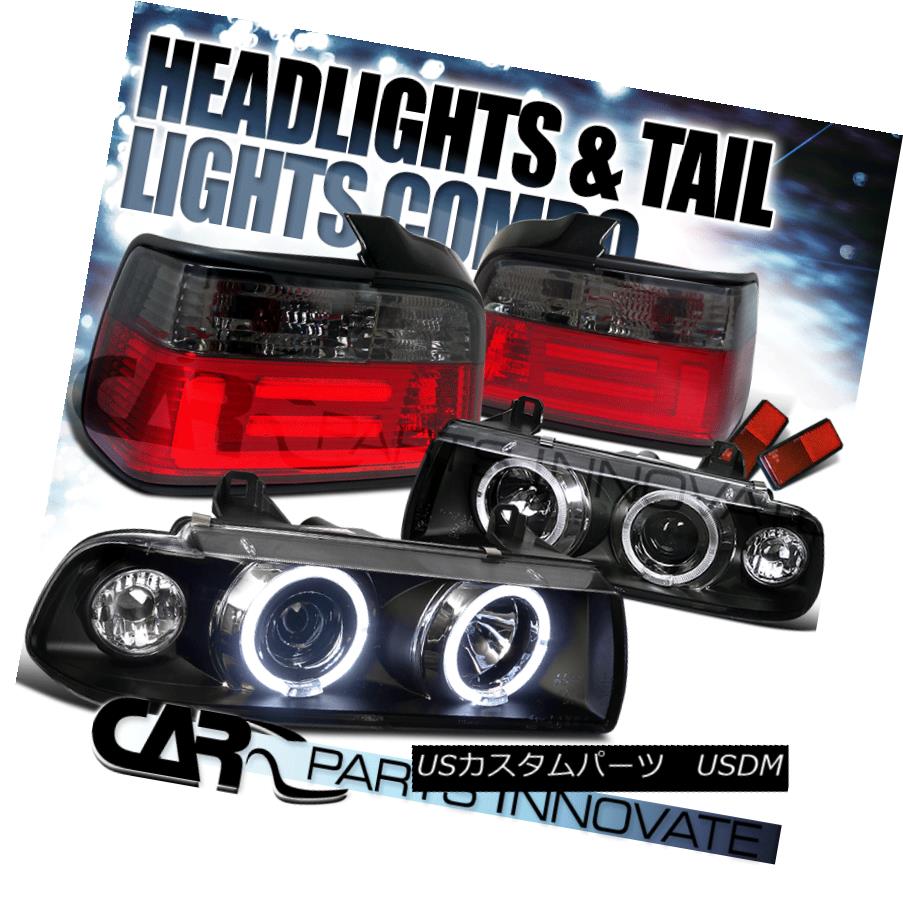 テールライト 92-98 BMW E36 318i 328i Sedan Halo Projector Headlights+Red Smoke LED Tail Lamp 92-98 BMW E36 318i 328iセダンハロープロジェクターヘッドライト+レッドスモークLEDテールランプ 【並行輸入品】