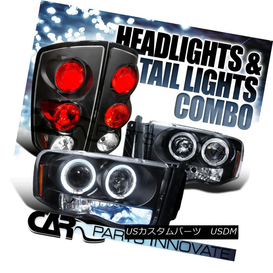 テールライト Dodge 02-05 Headlights+Altezza Ram Alt Halo Black LED