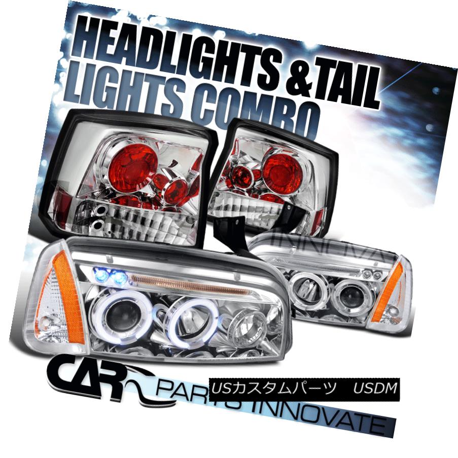 テールライト Chrome 06-08 Charger Halo LED Projector Headlights+Corner Lamps+Tail Lights Chrome 06-08充電器Halo LEDプロジェクターヘッドライト+ Cor nerランプ+テールライト 【並行輸入品】
