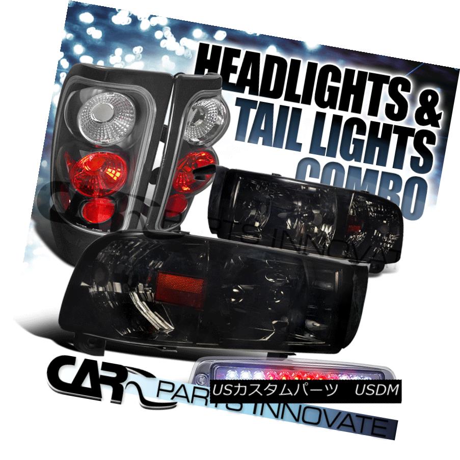 テールライト 94-01 Ram Smoke Crystal Headlights+Black Tail Lights+LED 3rd Brake Lamp 94-01ラムスモーククリスタルヘッドライト+ Bla ckテールライト+ LED第3ブレーキランプ 【並行輸入品】
