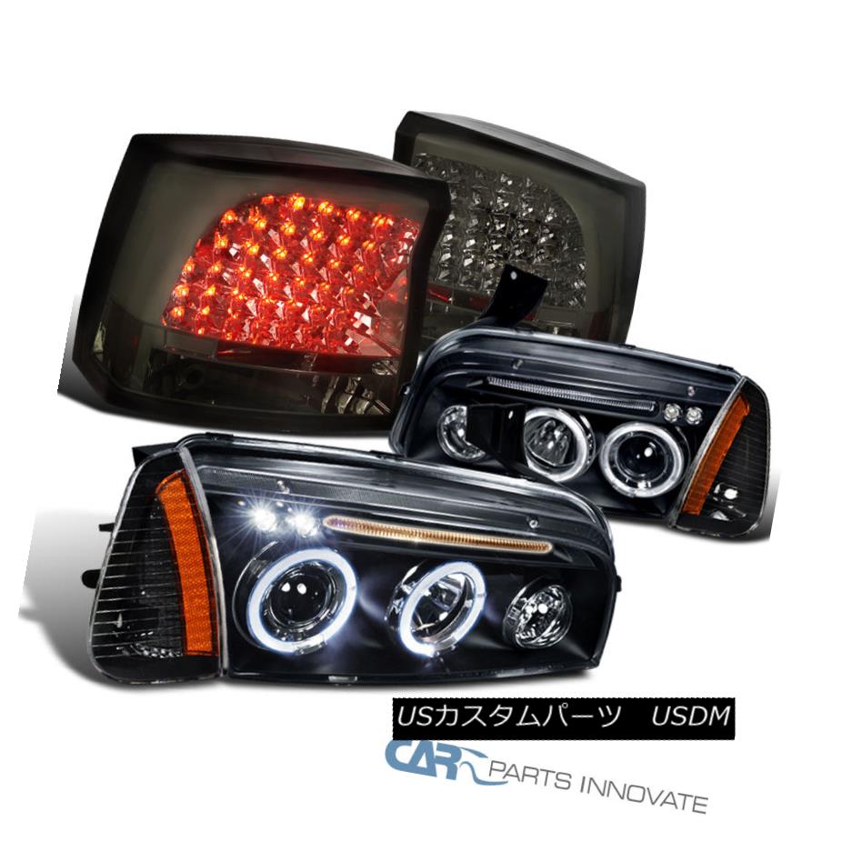 テールライト 06-08 Charger Black Projector Halo Headlights+Corner Lamps+Smoke LED Tail Lights 06-08 Charger BlackプロジェクターHaloヘッドライト+ Cor nerランプ+ Smoke LEDテールライト 【並行輸入品】