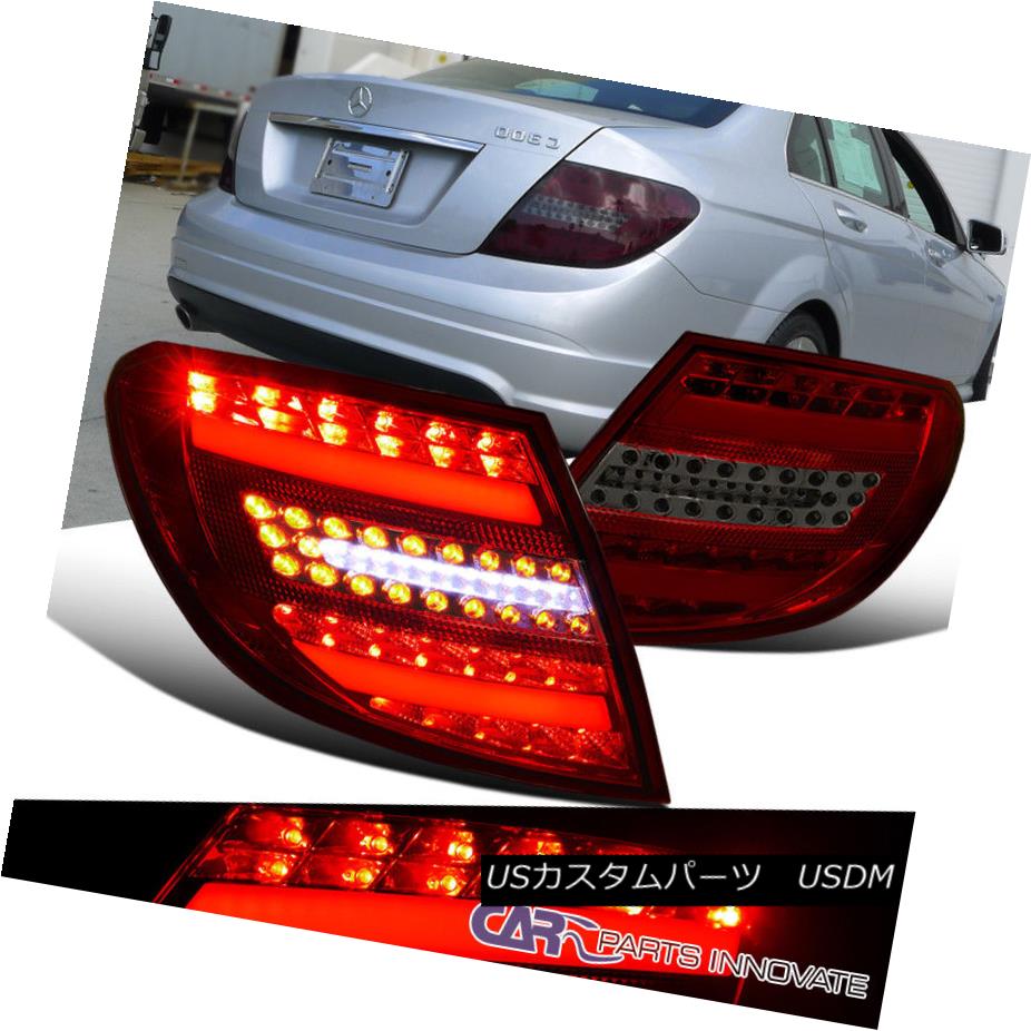 テールライト 08-11 Benz W204 C-Class Replacement Smoke LED Tail Brake Lamps Parking Lights 08-11ベンツW204 Cクラスの交換煙LEDテールブレーキランプの駐車ライト 【並行輸入品】