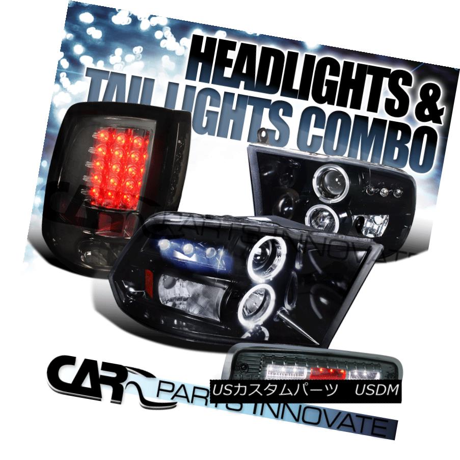 テールライト 09-13 Ram Glossy Black Halo Projector Headlights+Smoke Tail+SMD LED 3rd Brake 09-13ラム光沢ブラックハロープロジェクターヘッドライト+スモール keテール+ SMD LED第3ブレーキ 【並行輸入品】