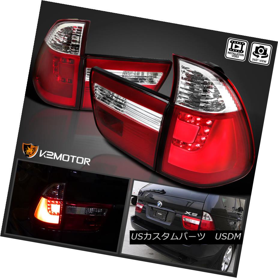 テールライト 2000-2006 BMW E53 X5 Red Lens LED Rear Brake Lamps Tail Lights Left+Right 2000-2006 BMW E53 X5レッドレンズLEDリアブレーキランプテールライト左+右 【並行輸入品】