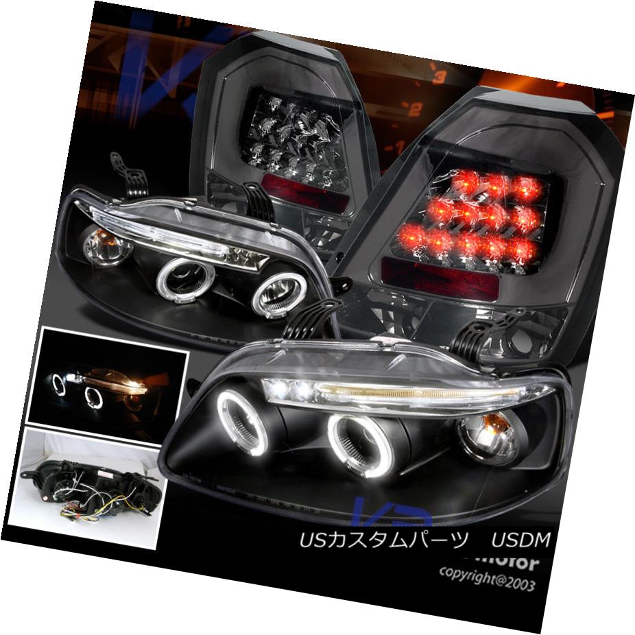 テールライト 04-08 Aveo/Aveo5 Hatchback Projector Headlights Black+LED Tail Lamps Smoke 04-08 Aveo / Aveo5ハッチバックプロジェクターヘッドライトブラック+ LEDテールランプ煙 【並行輸入品】