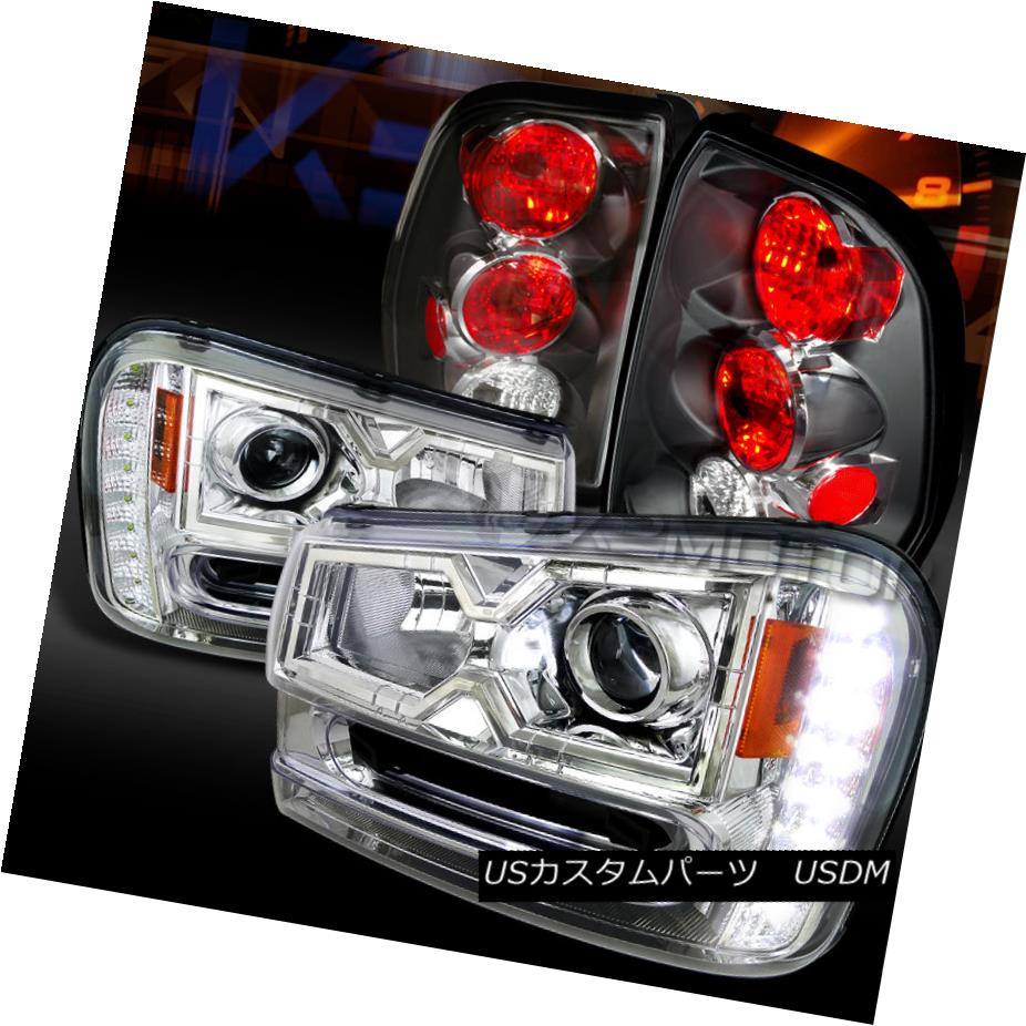 テールライト 02-09 Trailblazer Chrome SMD LED DRL Projector Headlights+Black Tail Lamps 02-09トレイルブレイザークロムSMD LED DRLプロジェクターヘッドライト+ Bla ckテールランプ 【並行輸入品】