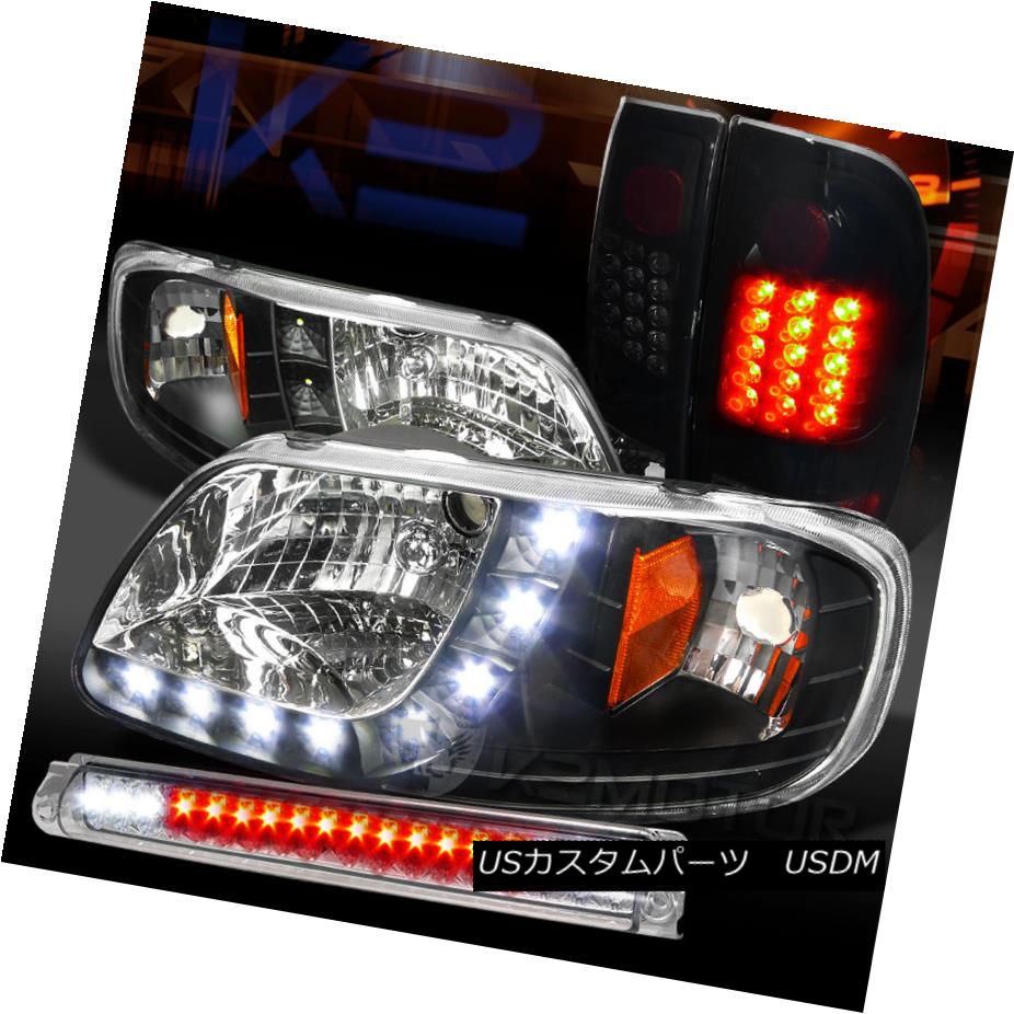 テールライト 97-03 F150 Black SMD DRL Headlights+Glossy Black LED Tail Lamps+Clear 3rd Brake 97-03 F150ブラックSMD DRLヘッドライト+グロー ssyブラックLEDテールランプ+クリア第3ブレーキ 【並行輸入品】