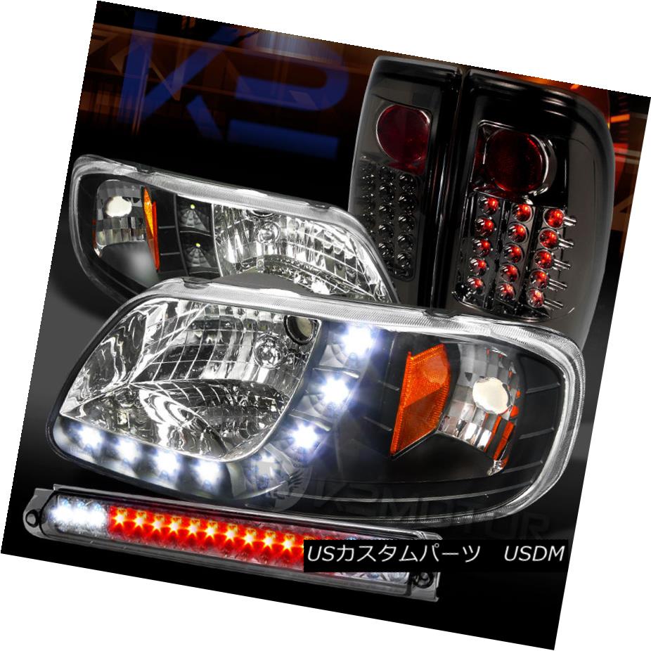 テールライト 97-03 F150 Black SMD DRL Headlights+Smoke LED Tail Lamps+LED 3rd Brake 97-03 F150ブラックSMD DRLヘッドライト+スモール ke LEDテールランプ+ LED第3ブレーキ 【並行輸入品】