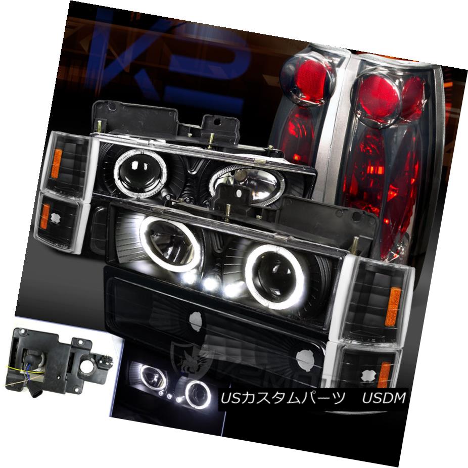 テールライト 94-98 Yukon Sierra Black Halo Projector Headlight+Bumper Corner+Smoke Tail Lamp 94-98ユーコンシエラブラックハロープロジェクターヘッドライト+バンプ erコーナー+スモークテールランプ 【並行輸入品】 42,108円