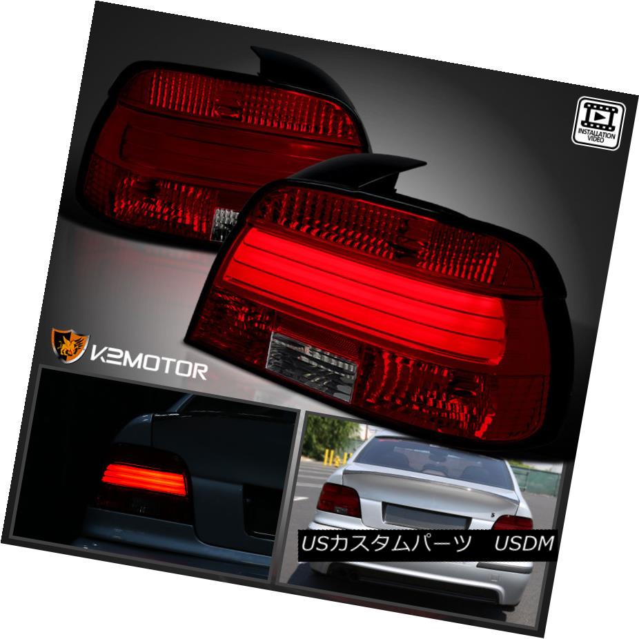 テールライト 1997-2000 BMW E39 5-Series 528i 540i Red/Smoke LED Bar Tail Lights Lamps L+R 1997-2000 BMW E39 5シリーズ528i 540i赤/煙LEDバーテールライトランプL + R 【並行輸入品】
