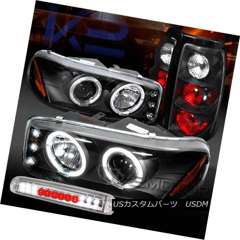 テールライト 99-03 Sierra Black Projector Headlights+Tail Lamps+Clear LED 3rd Brake 99-03シエラ黒プロジェクターヘッドライト+タイ lランプ+クリアLED第3ブレーキ 【並行輸入品】