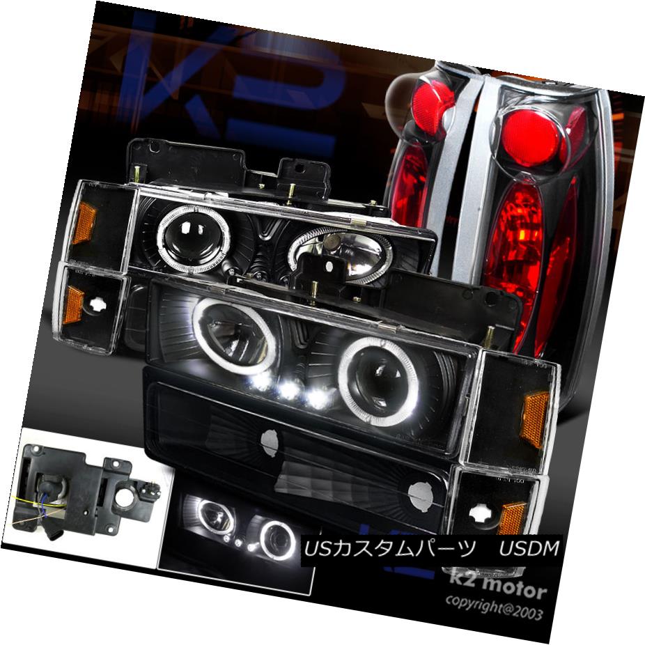 テールライト 88-93 Chevy C/K 1500 Black Halo LED Projector Headlight+Bumper Corner+Tail Light 88-93 Chevy C / K 1500 Black Halo LEDプロジェクターヘッドライト+バンプ er Corner + Tail Light 【並行輸入品】