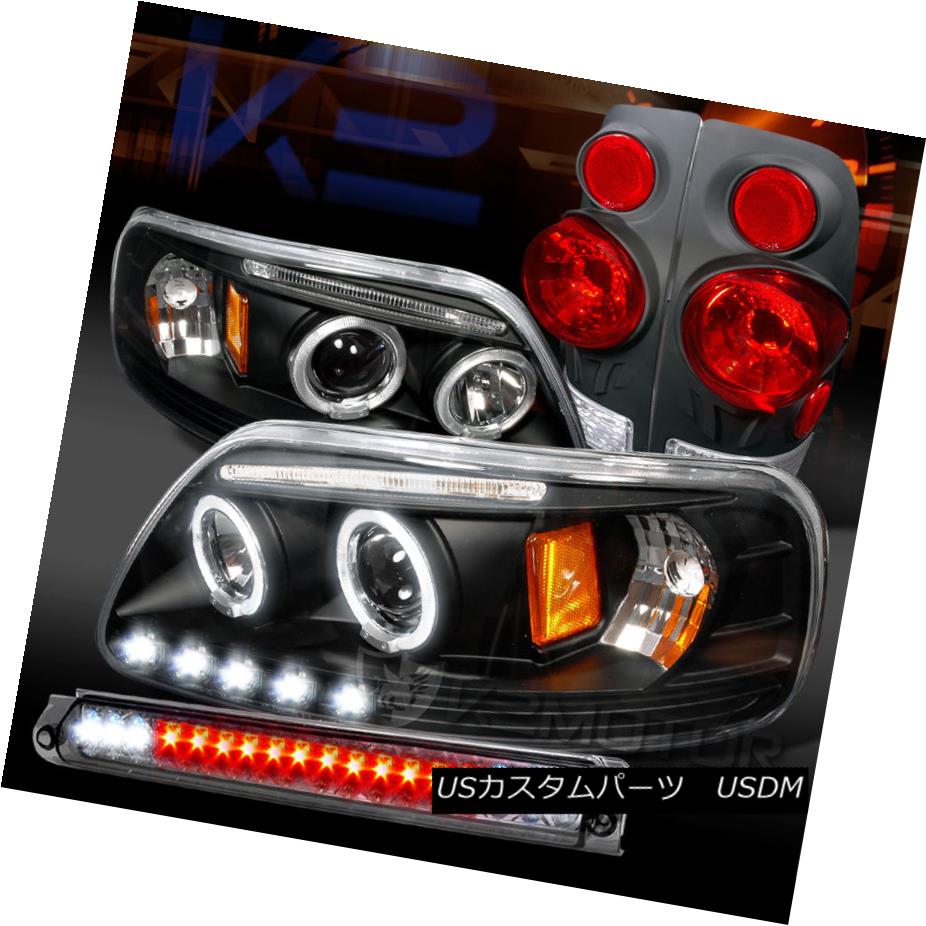テールライト 97-03 F150 Black Halo LED Projector Headlights+Tail Lamps+Smoke LED 3rd Brake 97-03 F150ブラックハローLEDプロジェクターヘッドライト+タイ lランプ+スモークLED第3ブレーキ 【並行輸入品】