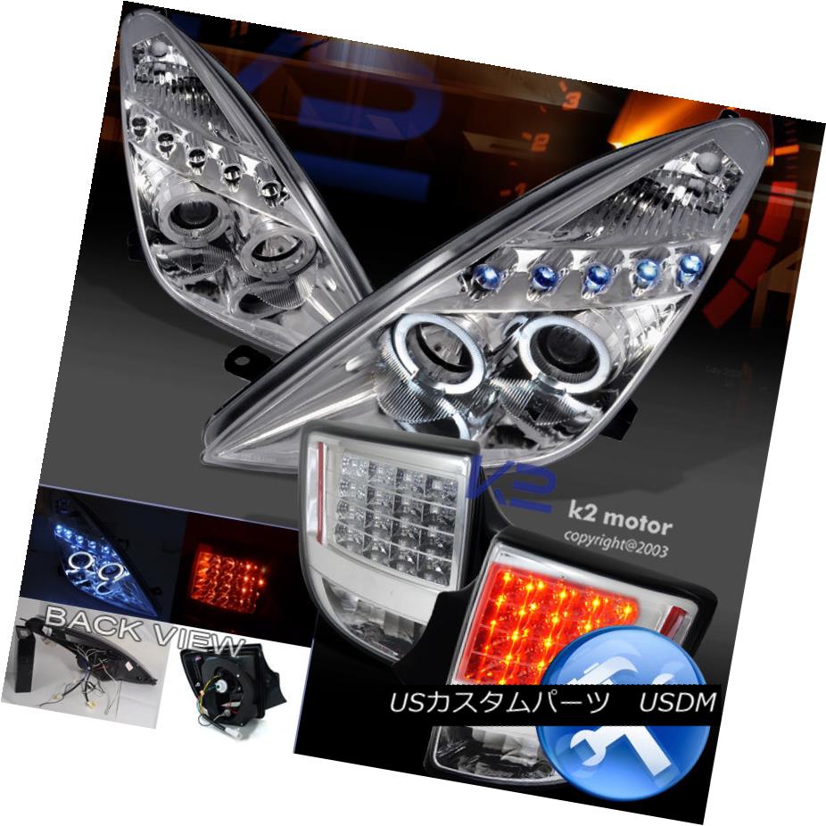 テールライト Chrome Combo 00-05 Celica Halo Projector Headlights+LED Tail Brake Lights Chrome Combo 00-05 Celica Haloプロジェクターヘッドライト+ LEDテールブレーキライト 【並行輸入品】