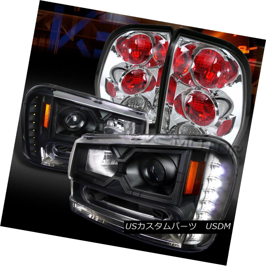 テールライト 02-09 Trailblazer Black SMD LED DRL Projector Headlights+Chrome Tail Lamps 02-09トレイルブレイカーブラックSMD LED DRLプロジェクターヘッドライト+ Chr omeテールランプ 【並行輸入品】