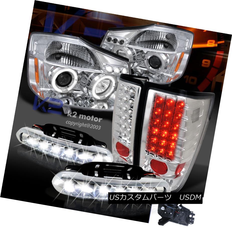 テールライト Clear Projector Headlights+Tail Lights+LED Fog Lamps For 04-13 Nissan Titan プロジェクターヘッドライト+タイ lライト+ LEDフォグランプ（04-13日産） 【並行輸入品】