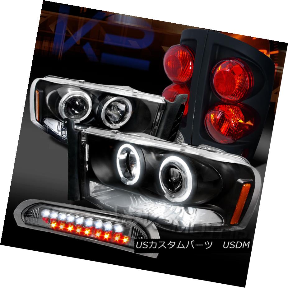 テールライト 02-05 Ram Black Halo Projector Headlights+Tail Lamps+Smoke LED 3rd Brake 02-05ラムブラックハロープロジェクターヘッドライト+タイ lランプ+スモークLED第3ブレーキ 【並行輸入品】