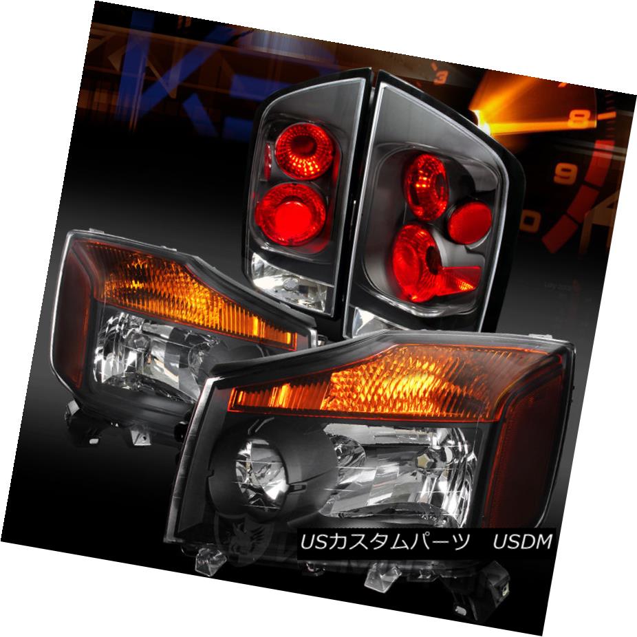 テールライト Fit 05-07 Armada Sport Utility Crystal Black Headlights+Black Tail Lamps フィット05-07アルマダスポーツユーティリティクリスタルブラックヘッドライト+ Bla ckテールランプ 【並行輸入品】