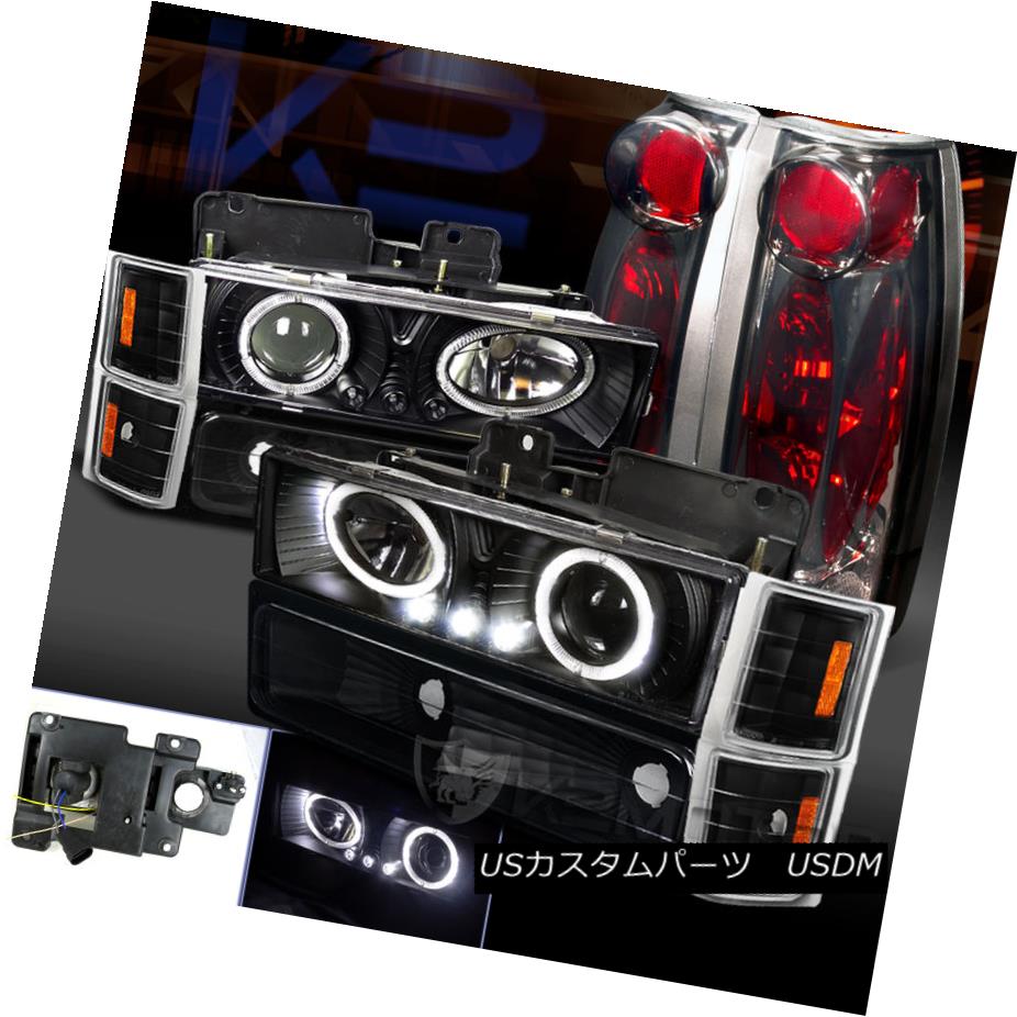 テールライト Chevy Tahoe CK Black Halo LED Projector Headlight+Bumper Corner+Smoke Tail Light Chevy Tahoe CK Black Halo LEDプロジェクターヘッドライト+バンプ erコーナー+スモークテールライト 【並行輸入品】