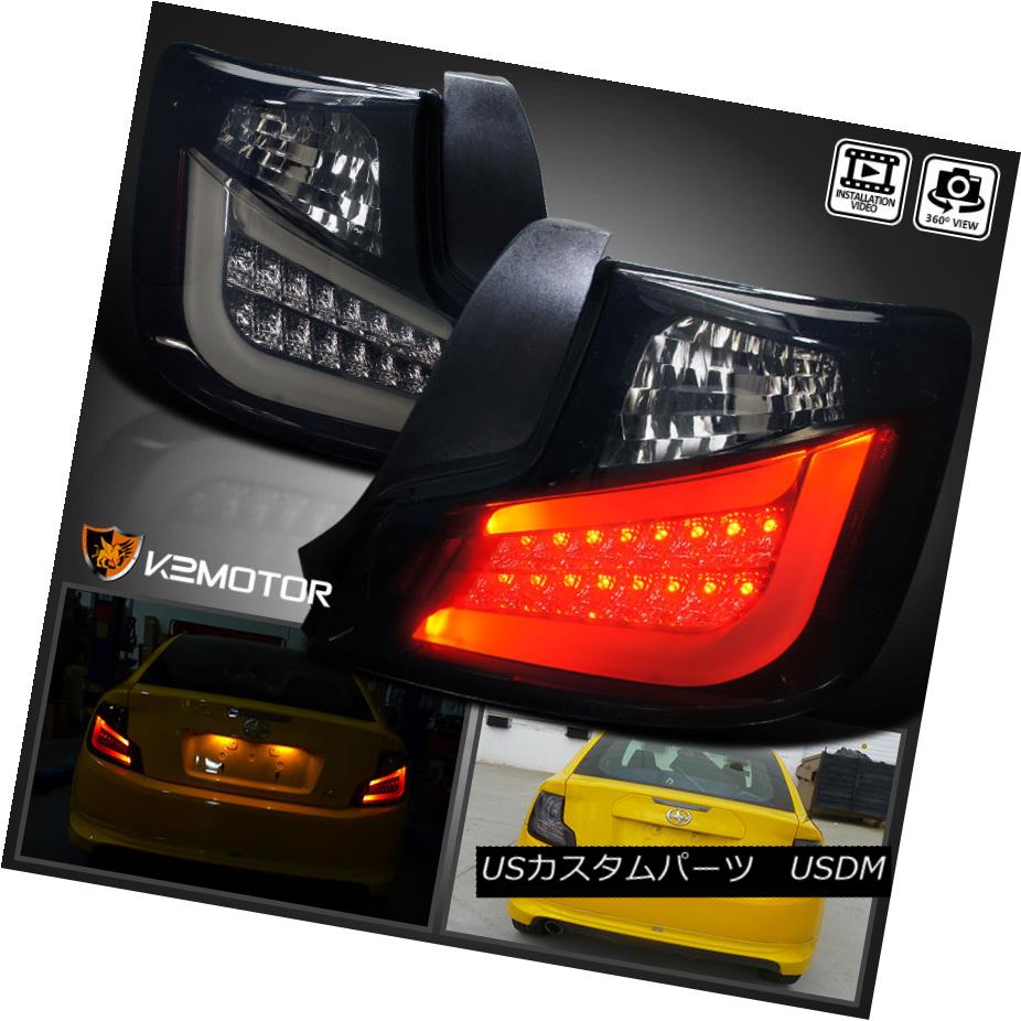 テールライト Dark Smoke 2011-2013 Scion tC LED Glossy Black Tail Lights Brake Lamps ダークスモーク2011-2013シオンtC LED光沢ブラックテールライトブレーキランプ 【並行輸入品】